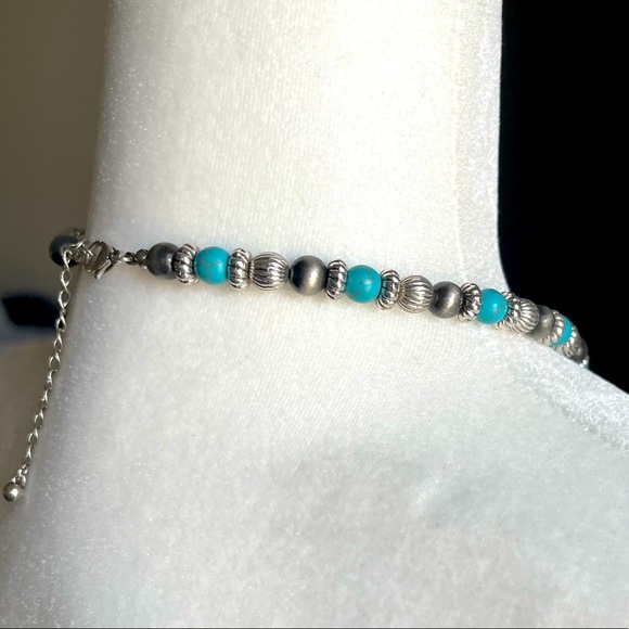 Turquoise Flower Concho Necklace - Picture 3 of 3